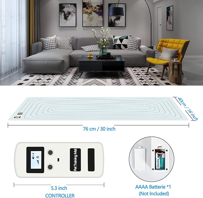 pet Training mat, Scan pet Indoor Electric Shock mat, LED Screen Cats and Dogs Electric Shock mat, Electric Drive Training mat to Keep Pets Away from The Sofa, 3 Modes (20"x48") (20x48) (12X60)
