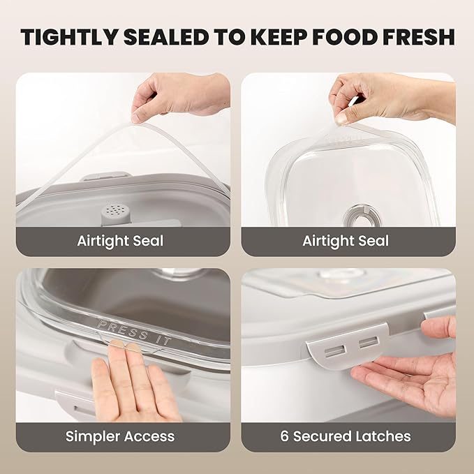 35-40 Lbs Airtight Dog Food Storage Container, Collapsible Dog Food Container with Lid, Wheels, Date Track,Large Pet food storage Container for Rice,Flour,Dog Food Scoop and 2PCS Containers