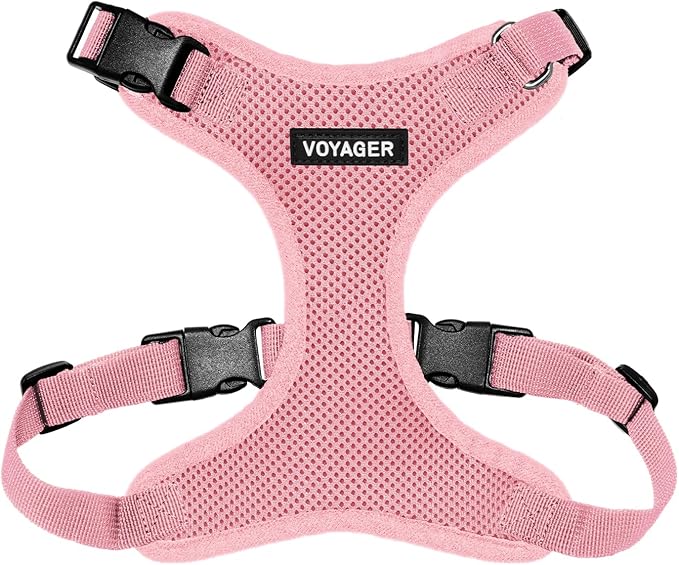 Voyager Step-in Lock Pet Harness - All Weather Mesh, Adjustable Step in Harness for Cats and Dogs by Best Pet Supplies - Pink, M