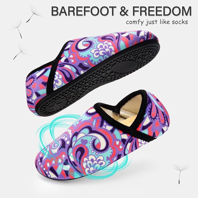 ATHMILE House Slippers for Women Men Indoor Barefoot Slippers Socks Furry Slip on House Shoes Cozy Comfy Slippers for Home Bedroom Travel Yoga