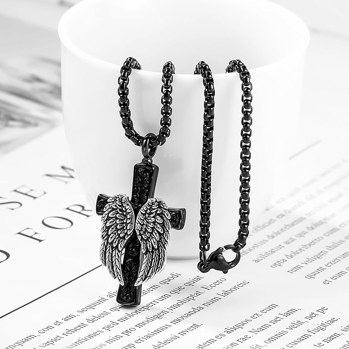 Aniu Cremation Jewelry for Ashes S925 Sterling Silver Urn Necklace Memorial Necklace for Human Ashes of Loved Ones Keepsake Pendant for Men Women