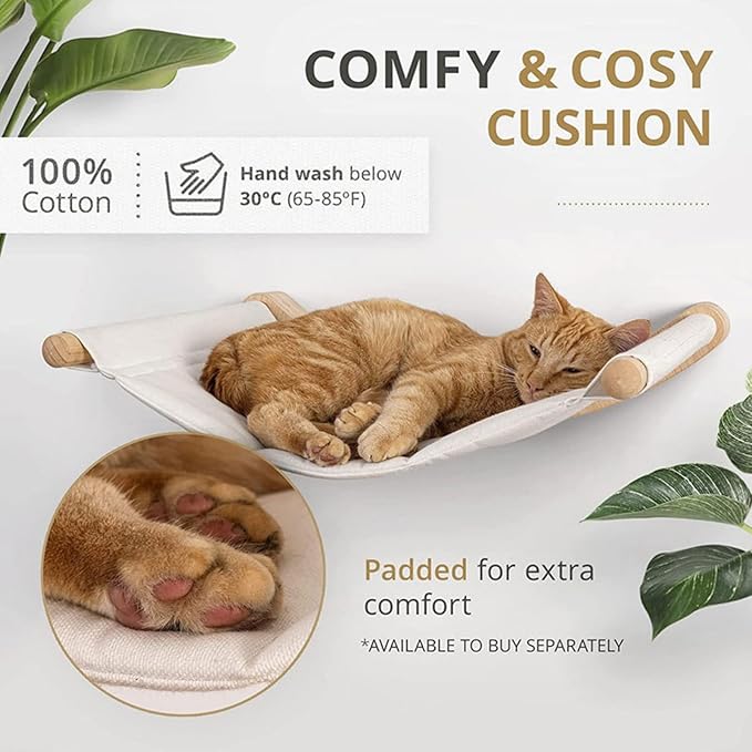 Cat Hammock Wall Mounted Cat Shelf with Steps - Cat Wall Shelves and Perches for Sleeping, Playing, Climbing Cat Bed & Furniture for Large Cats or Kitty Wall Cat Bed (4 Flat Steps)