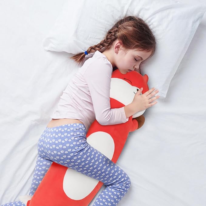 36 inch Orange Fox Stuffed Animal, Soft Long Pillow Doll, Giant Cute Fox Plush Body Pillow Plushies Toy Gift for Kids, Boys Birthday,Valentine,Easter