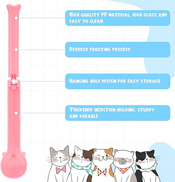 Baderke 2 Pieces Cat Strip Squeeze Spoon for Puree and Bisque Delectable Lickable Wet Treat Sliding Happy Spoon Liquid Snack Dispenser for Cat Feeder Pet Feeding Food Storage, Pink Blue