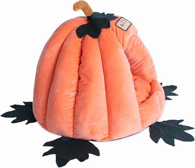 Armarkat Cat Bed Model C85CCS Pumpkin Shape, Orange, 20 x 20 x 16