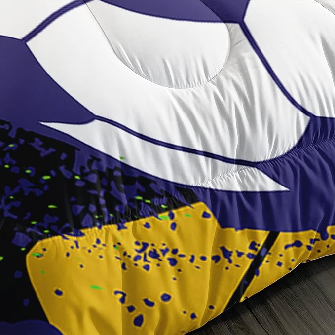 AILONEN Football Comforter Set for Teen Boys, Sport Bed in a Bag Bedding Sets,Basketball Theme Quilted Duvet Full Size for Boys,1 Comforter 2 Pillowcases 3 Piece
