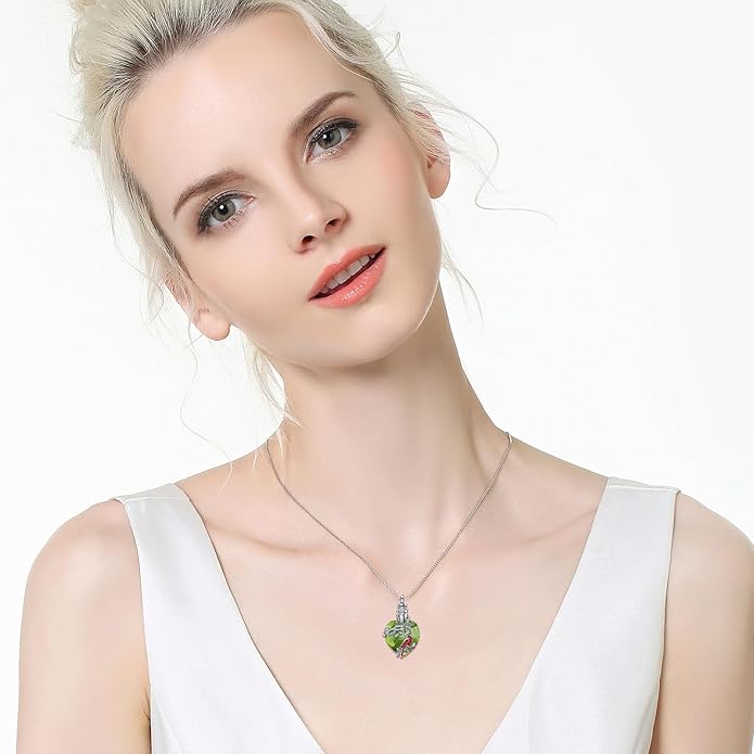 Animal Crystal Urn Necklace For Ashes Sterling Silver Butterfly Dragonfly Bee Phoenix Peacock Hummingbird Fox Angel Wing Pentagram Pentacle Cremation Necklace Heart Teardrop Urn Holder Necklaces For Women Memorial Jewelry