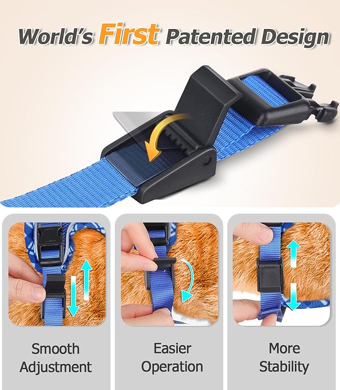 Halypet Cat Harness and Leash Set [H500 Pro Escape Proof Cat Harness for Walking, Adjustable Breathable Soft Travel Cat Leash, Reflective Strips Kitten Harness