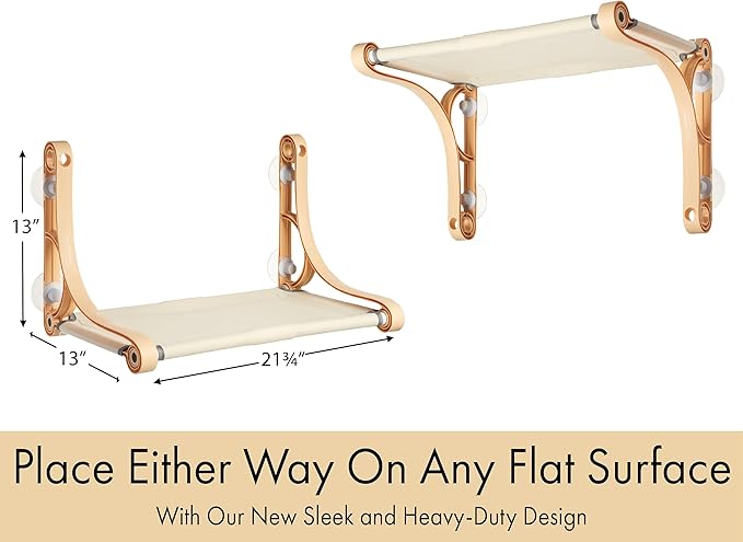 DWD Cordless Cat Window Seat - Cat Window Perch - Cat Wall Hammock - Window Perch for Cats - Dog Window Perch - Cat Window Hammock - Cat Window Shelf