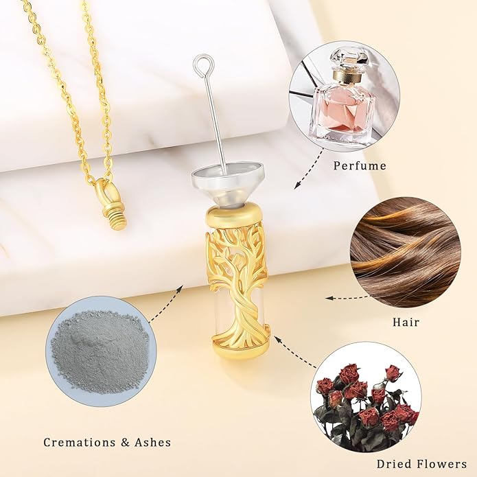 Aniu Cremation Jewelry for Ashes S925 Sterling Silver Urn Necklace Memorial Necklace for Human Ashes of Loved Ones Keepsake Pendant for Men Women