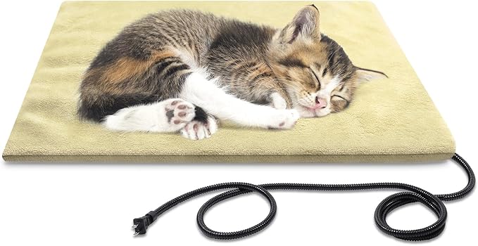 Constant Pet Heating Pad for Dog & Cat, Waterproof Cat Heating Pad with Multi Sizes for Outdoor Indoor, Warm Dog Heating Pad with Chew Resistant Cord, Soft Fluffy Heating Pad for Cats Washable
