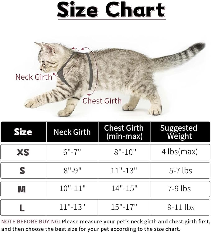 Cat Vest Harness and Small Dog Vest Harness for Walking, All Weather Mesh Harness, Cat Vest Harness with Reflective Strap, Step in Adjustable Harness for Small Cats (Black, XS)