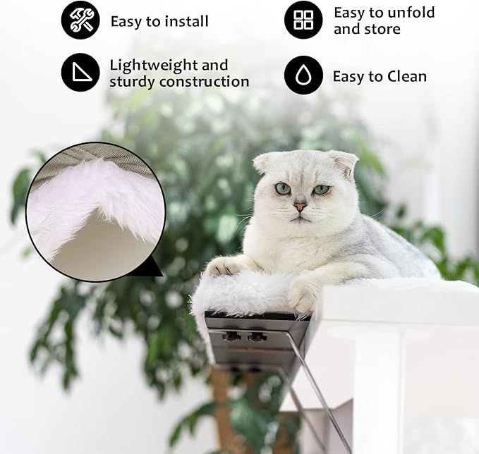 Topmart Window Sill Cat Perch,Kitty Sill,Cat Window Perch for Large Cats,Cat Window Seat,Cat Shelf for Window Sill,Window Cat Bed,Pet Window Perch Shelf