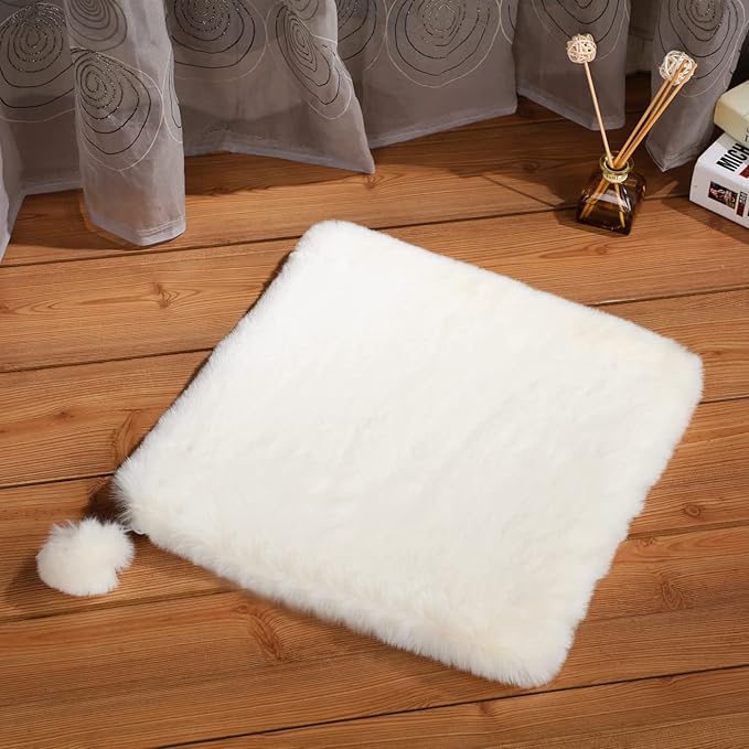 SHENGOCASE 2-Pack 15.7" Square Faux Rabbit Fur Cat Dog Bed Cushion Pad Mat, Cat Tree Tower Replacement Cushion Pad, Pad for Window Perch, Cat Dog Carrier House Cage Crate Kennel Furniture