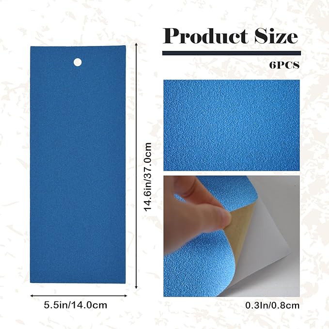 6 PCS Cat Nail File Scratching Strips,5.5x14.6''Nail File for Cats Scratch Liner,Cat Nail File Scratcher with Hanging Hole Peel Stick Kitten Scratching Manicure Strips for Litter Box(Blue)