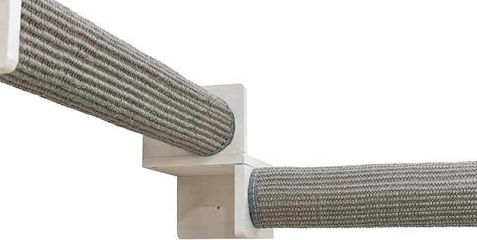 TRIXIE Wall Set 5, Indoor Wall Mounted Cat Climbing System, 2 Sisal Scratching Post for Corners, Cat Ledges, Gray