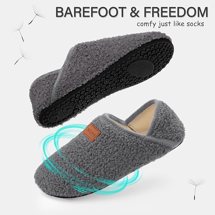 ATHMILE House Slippers for Women Men Indoor Barefoot Slippers Socks Furry Slip on House Shoes Cozy Comfy Slippers for Home Bedroom Travel Yoga