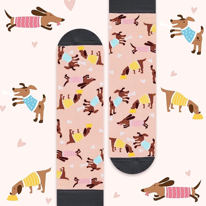 AGRIMONY Funny Cat Dog Socks for Women Teen Girls-Animal Novelty Cute Socks-Mothers Day Cat Dog Mom Gifts Stocking Stuffers