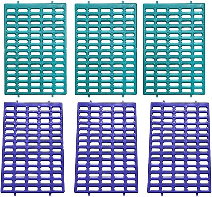 Saguaro Acres Rabbit and Small Animal Cage Resting Mat for Wire Floored Cages - Pack of 6 (Teal and Purple)
