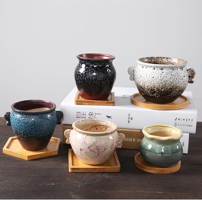 4PCS Mosaic Bamboo Coasters for Crafts, Blank Base Trays, Drinking Cup Coaster, Plant Coaster, Art Plate,DIY Mosaic Supplies (Hexagonal Platter)