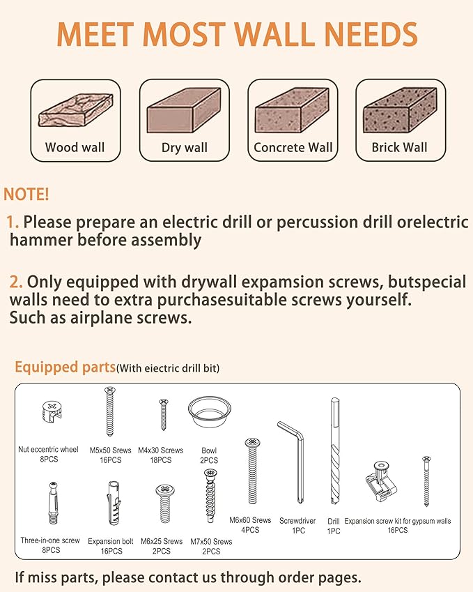 Meidok Cat Wall Furniture,Cat Wall Shelves,Dog Proof Cat Feeding Station with 3 Wide Wall Steps and 2pices 304 Stainless Steel Bowl Cat Feeding Shelf for Cats up to 25 Lbs - Wood Color