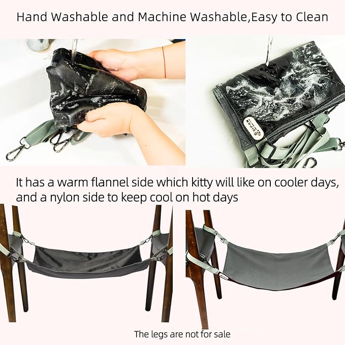 2 Pieces Cat Hammock for Cage,2 Pieces Reversible Cat Hanging Hammock,Cat Hammock Hanging,Reversible Washable Soft Outdoor Waterproof Cooling Kittens Pad for Cats (Large, BlackRed)