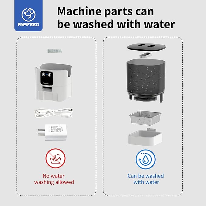 Automatic Cat Feeder with APP Two-Way Audio 2.4G WiFi Pet Feeder with Camera Easy to Clean Detachable Customizable Feeding Schedule 1-10 Meals Per Day Perfect for Cats Small Dogs 6L Capacity