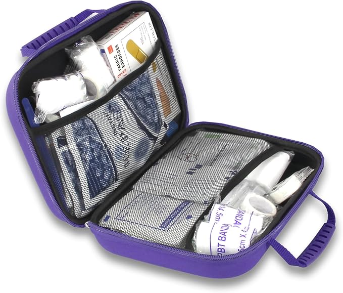 299PCS First Aid Kit Portable Purple Camping Essentials Multiple Purpose Survival Kits Plus Case Emergency Set Outdoor Backpacking Gear Suitable for Hiking School Car Home YIDERBO