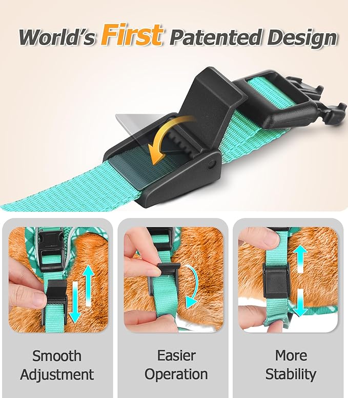 Halypet Cat Harness and Leash Set [H500 Pro Escape Proof Cat Harness for Walking, Adjustable Breathable Soft Travel Cat Leash, Reflective Strips Kitten Harness