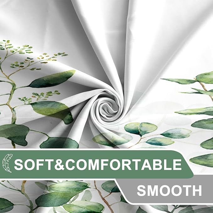 AWERT Small Half Size Stall Shower Curtain with 6 Hooks Shower Stall Curtain 36 x 72 Plant Sage Green Leaves 36 inch Shower Curtain for Bathroom/RV and Camper (Green Leaves)