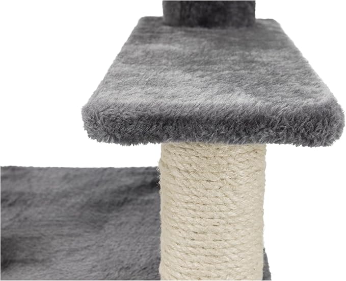 TRIXIE Baza Senior Cat Tree with Hammock and Steps | Scratching Posts | Cat Playground | Gray Medium