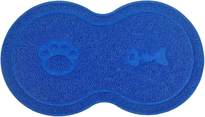 8-Shaped Small Cat Litter Box Debris Catcher Mat,18x10 Inches (Admiral)