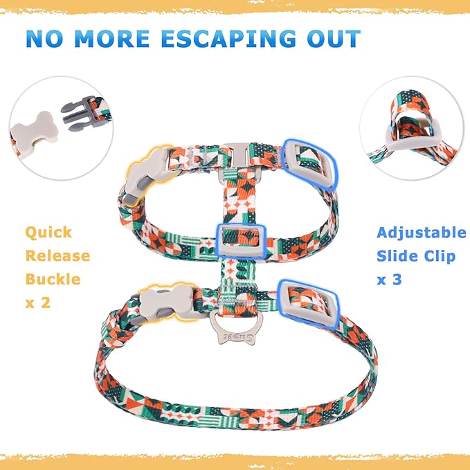 Supet Cat Harness and Leash Escape Proof, Adjustable Cat Leash and Harness Set for Walking, Lightweight Cat Harness for Large Small Kittens