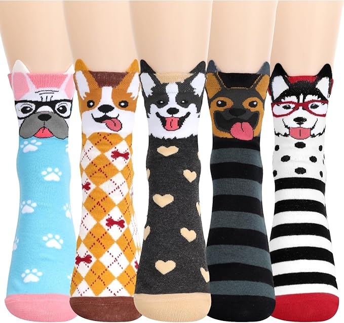 AGRIMONY Women's Cat Socks Cute Animal Socks Dog Valentines Easter Fun Gifts for Women