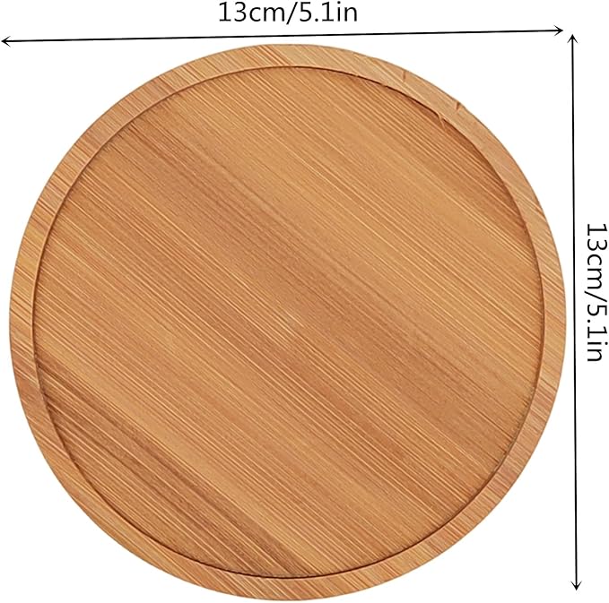 4PCS Mosaic Bamboo Coasters for Crafts, Blank Base Trays, Drinking Cup Coaster, Plant Coaster, Art Plate,DIY Mosaic Supplies (Round L)