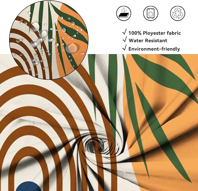 AWERT Small Half Size Stall Shower Curtain with 6 Hooks Shower Stall Curtain 36 x 72 Boho 36 inch Shower Curtain for Bathroom/RV and Camper (Boho)