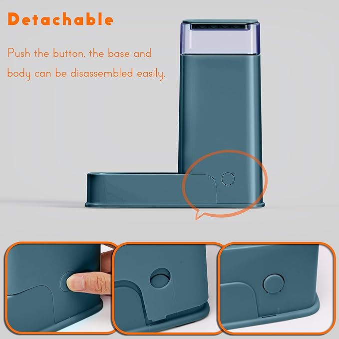 2 Packs Automatic Cat Feeder and Waterer, Gravity Dog Food and Water Dispenser Set for Small Medium Big Pets Cats Dogs Puppy Kitten, 1 Gallon x 2