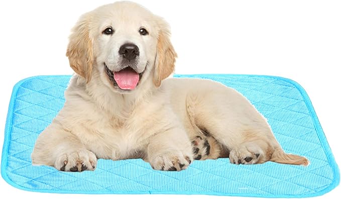 SEIS Dog Ice Pad Ice Silk Cats Kennel Mat Pet Cooling Pad Summer Cool Bamboo Mat Breathable Pad (Solid Gray, S