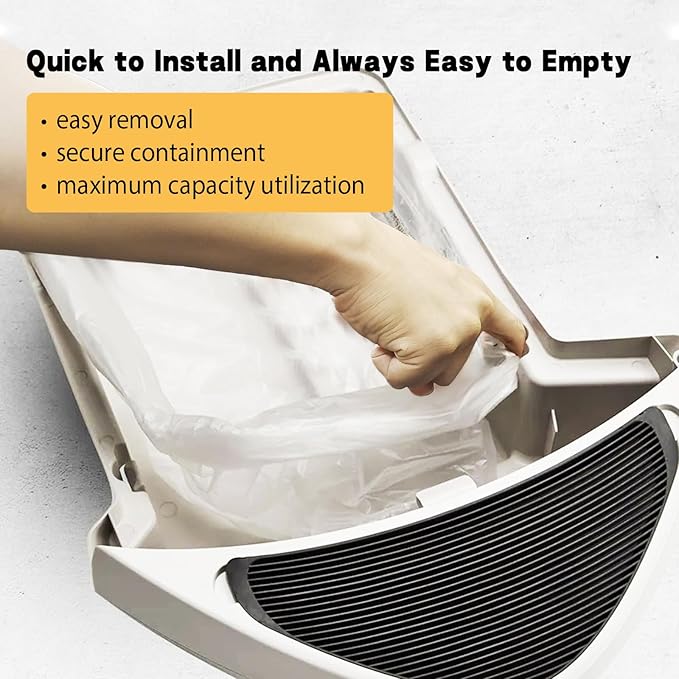 100 Count Waste Litter Robot Bags,Cat Litter Box Liner Bags Compatible with Litter Bag Robot 3 4 Waste Bags,9-11 Gallons,Cat Litter Automatic robot Liner Bags