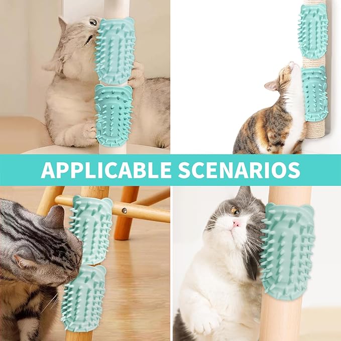 2Pcs Cat Self Grooming Brush, Pet Tickling Artifact for Cats Tickling Comb Pet Brush for Long Short Hair Cat Dog Tickling Tool, Reduce Shedding, Scratching and Itchiness, Silicone Cat Self Scratcher