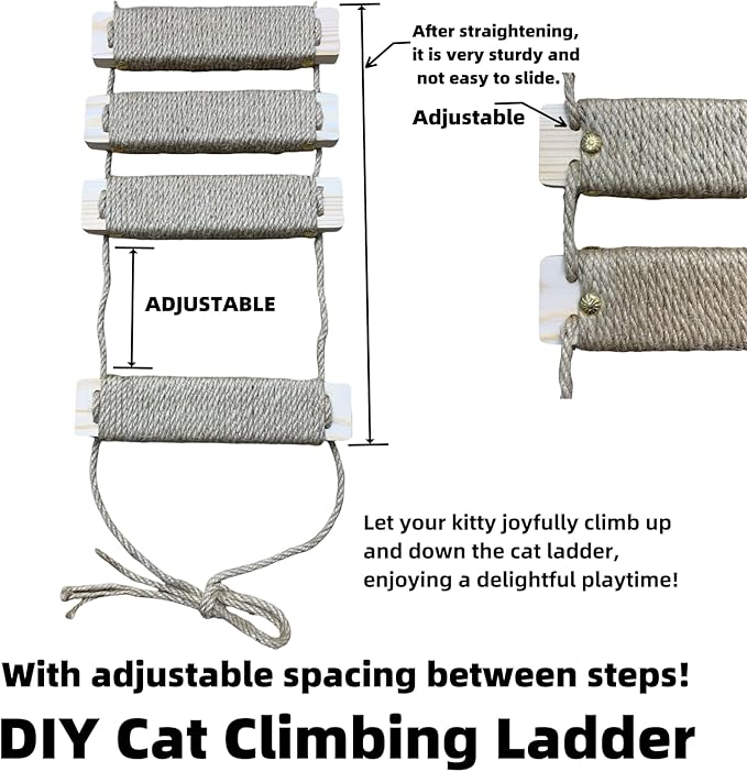 Cat Ladder Cat Tree Tower Bridge Cat Climbing Wall Scratching Post Cat Cage Accessories Outdoor Cat Furniture Climbing Frame Cat Toys for Indoor Cats (22x7.87in)