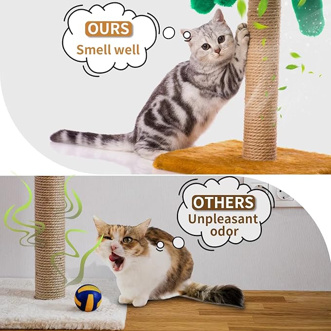 Cat Scratcher Replacement Rope - KDAOQN 1/4 inch Natural Hemp Rope, Rope for Cat Scratching Post, Cat Tower Repair Rope Cat Tree Rope Replacement, Odorless Jute Twine Rope (33FT)