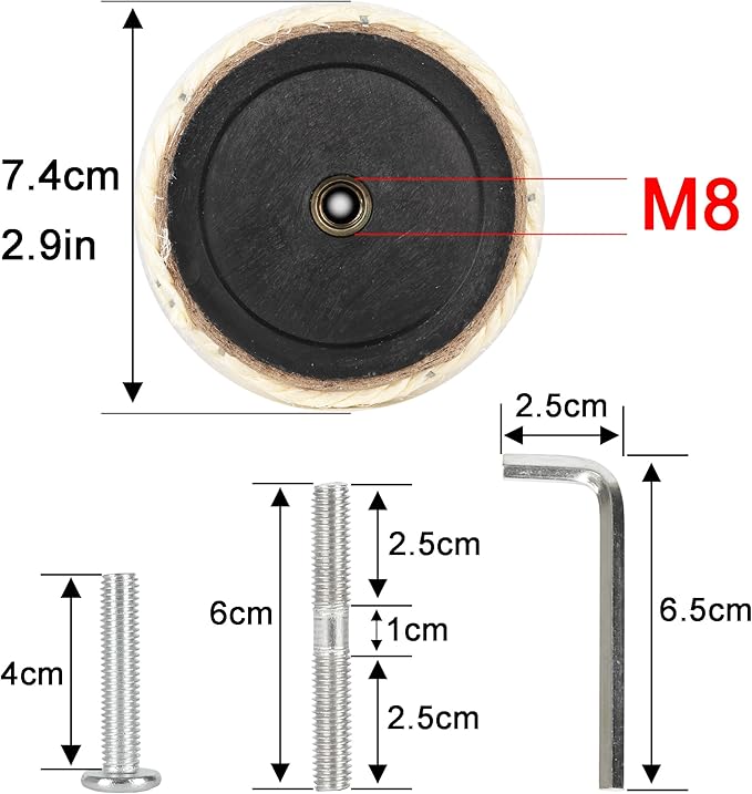 2.9in 7.4cm Diameter Cat Tree Scratching Post Replacement Sisal Pole Parts (M8, 55cm/21.7in)