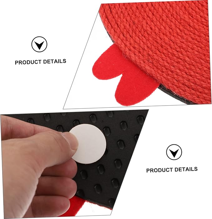 SUPVOX Cat Scratching Post Cat Lounge Pet Pad Kitten Sisal Scratcher Small Cat Toys Sisal Cat Scratcher Cat Grinding Claws Mat Grinding Claws Pad Floor Rugs Red Box Mat Sisal Rope The Cat