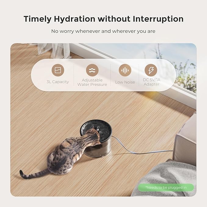 Automatic Cat Feeder and Water Dispenser, Timed Dry Food Dispenser APP Remote Control, Programmable Portions, Cat Fountains for Drinking with Filter, Small Pets (WiFi Combo 3L)