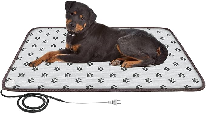 Extra Large Dog Heating Pad, 47x30 in, Grey, Heat Mat for Dog, Waterproof Heated Dog Bed, Whelping Heat Pad, Dog Beds for Indoor Dogs