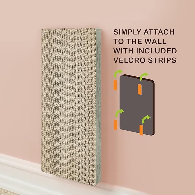 Way Basics Premium Wall Mount Scratch Pad Cat Scratcher with Silvervine Catnip - zBoard Lasts 2X Longer