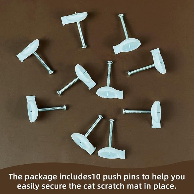 70.9"x 15.8" Thickened Extra Large Cat Wall Climbing Carpet, Cat Climbing Wall with 10pcs Fixed Nails for Indoor Cat Exercise,Cat Wall Scratcher,Wall Climbing Cat Carpet (Camel)