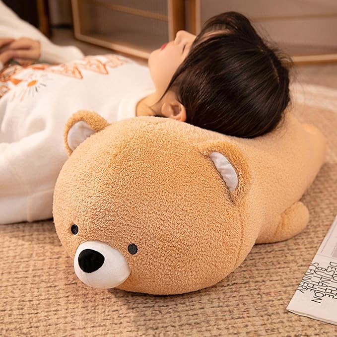 16 Inch Plush Beige Bear Stuffed Animal Hugging Pillow Cuddly Bear Plushies Anime Gifts for Kids and Lovers