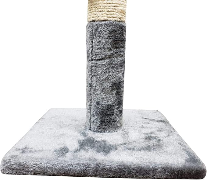 Cat Tree – Cat Scratching Post with Furry Ball Toy – Cat Climber Made with Real Pinewood, Natural Sisal, and Faux Fur Material